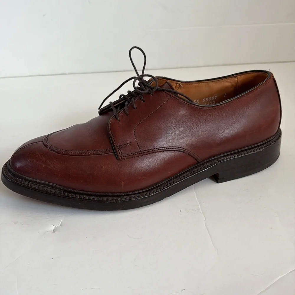 Allen Edmonds brown leather Walton oxford split toe lace men shoe size 7.5